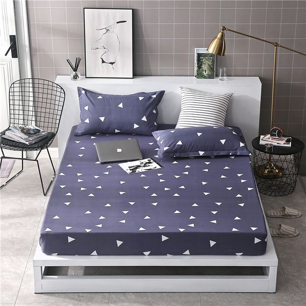 

1pcs 100%polyester printed solid fitted sheet mattress cover four corners with elastic band bed sheet
