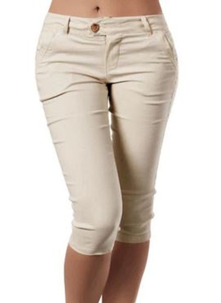 

ligentleman 2020 women ladies pencil pants summer pockets button skinny calf length pants casual stretch, Black;white