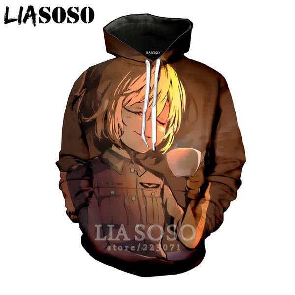 

3d print winter new clothes men women sweatshirt anime youjo senki saga of tanya the evil hoodie long sleeve pullover lx, Black
