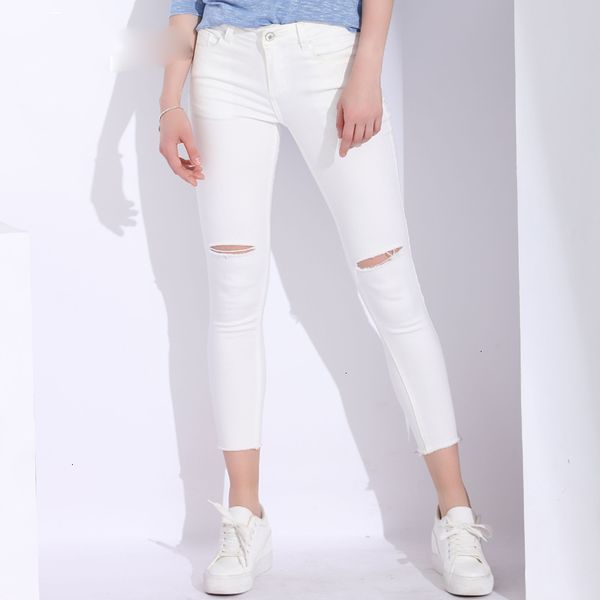 

women jeans women pants white skinny jeans woman with holes slim pencil denim pants ripped jeans for stretch capris ladies jean femme, Blue