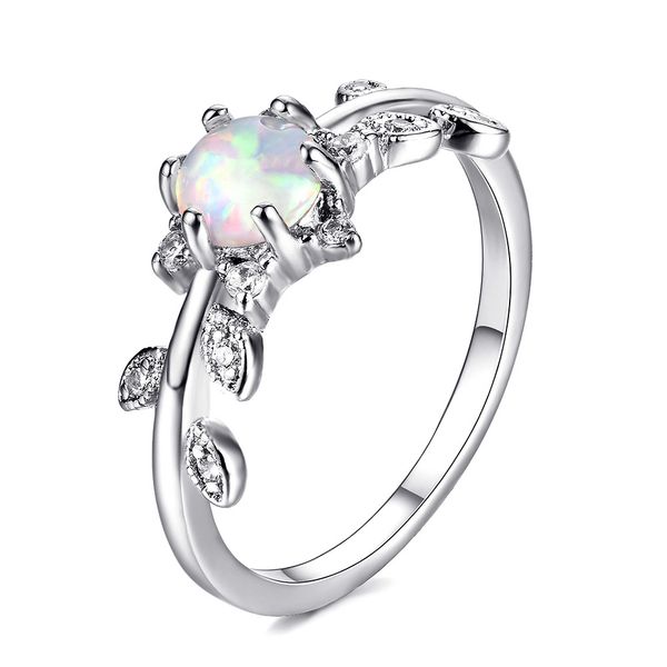 

10 pieces 1 lot trendy wedding jewelry fire opal gems silver rings russia american australia women rings jewelry gift, Golden;silver
