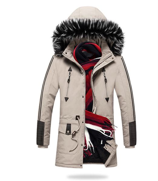 

mens designer winter вниз мужские меховые с капюшоном толстые ветровки hommes длинным рукавом мужская одежда, Black