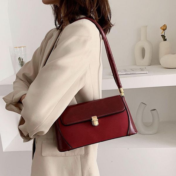 

diinovivo scrub underarm bag women handbag baguette bag pu leather shoulder female purse and handbags lady clutch whdv1368