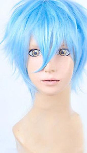 Парик короткие синий баскетбол куроко куроко тэцуя аниме косплей ну вечеринку волосы полный парик