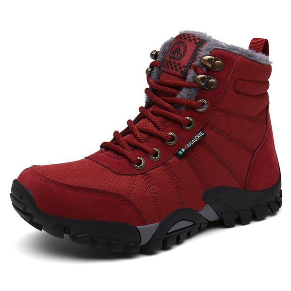 

snow boots high side plus cashmere warm cotton boots outdoor non-slip thickened cotton shoes, Black