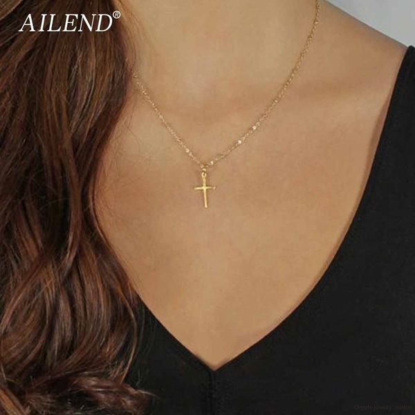 

Summer Gold Chain Cross Necklace Small Gold Cross Religious Jewelry Women's Necklace