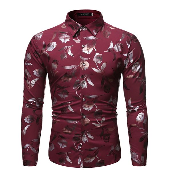 

new male shirt brand clothing mens pyrograph long sleeve shirt 2019 autumn winter slim plus size casual men clothes, White;black