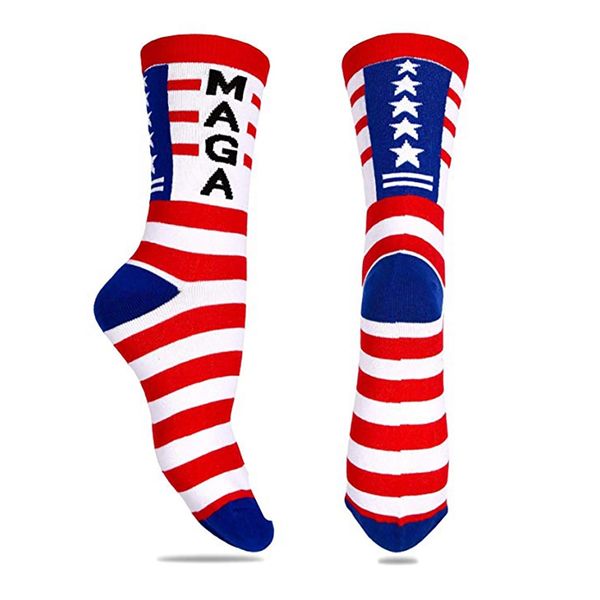 

stitching color america national flag printed socks 2020 soft comfort men cotton trump sock novelty personality sports socks, Black