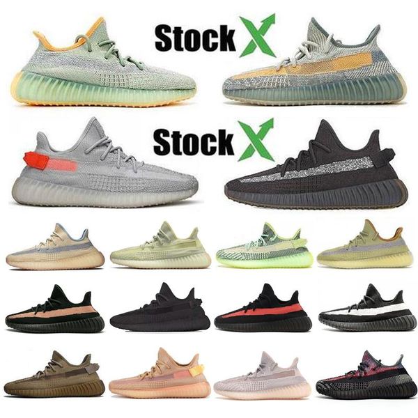 

2020 new yecheil yeshaya reflective kanye west running shoes men women black static citrin synth gid glow sneakers