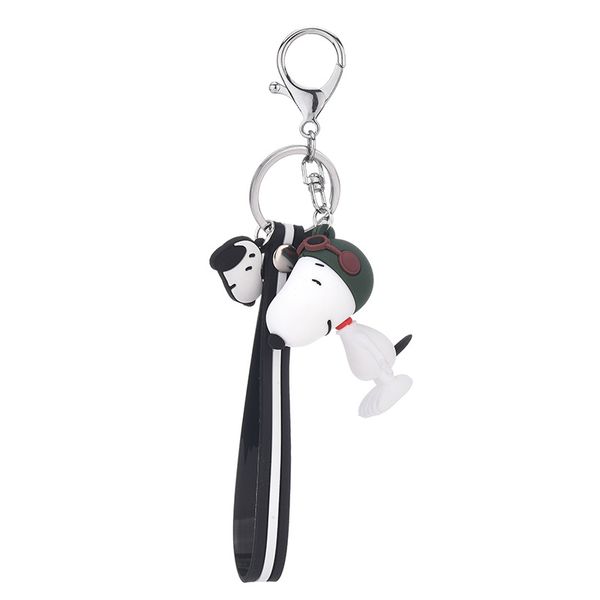 

симпатичный мультфильм snoopy dog key chain держатель мешка charm тринкет собаки брелки аксессуары силиконовые куклы ins стиль pendan key ri, Silver