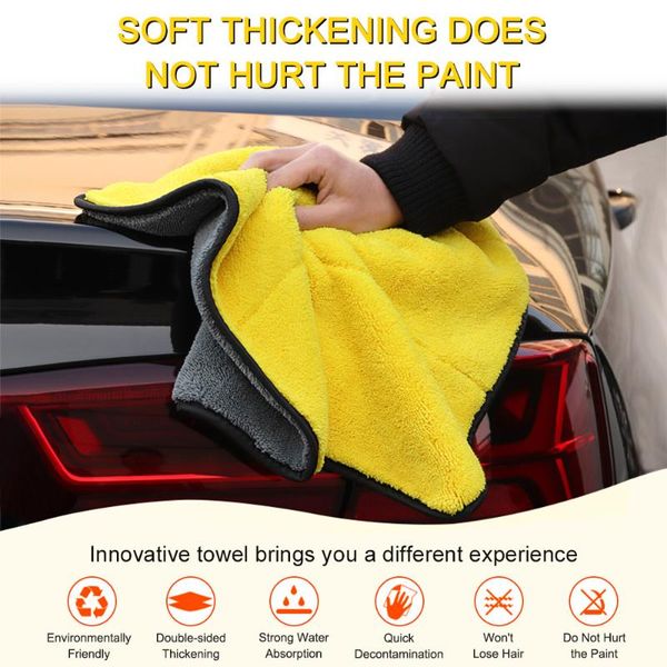 

1pc car care polishing wash towels plush microfiber washing drying towel strong thick plush polyester fiber car cleaning cloth