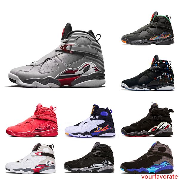 

3m reflective south beach white aqua raid red 8 vii 8s mens basketball shoes valentine s day chrome countdown pack men sports sneakers 8-13