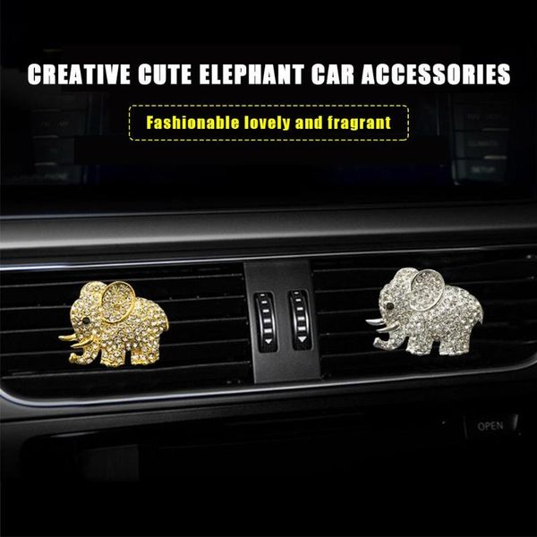 

cute elephant rhinestone car air freshener vent clip diffuser solid perfume auto interior accessories decoration