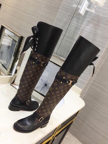 

c18 latest authentic real leather fashion women's boots high heels long boot fashion party brand banquet casual shoes, Black