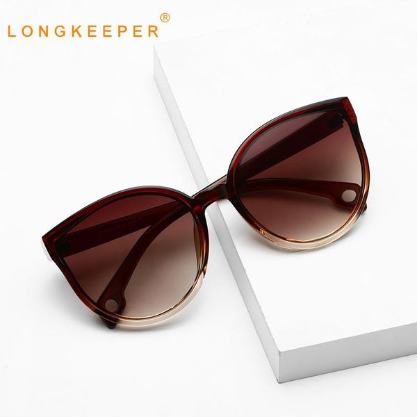 

longkeeper cat eye солнцезащитные очки женщины ретро женский оттенок солнцезащитные очки мода драйв открытый градиент очки gafas de sol uv40, White;black