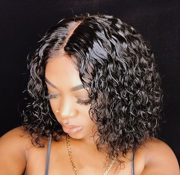 Peruvian Virgin Hair Lace Front Wigs Short Bob Wigs For Black