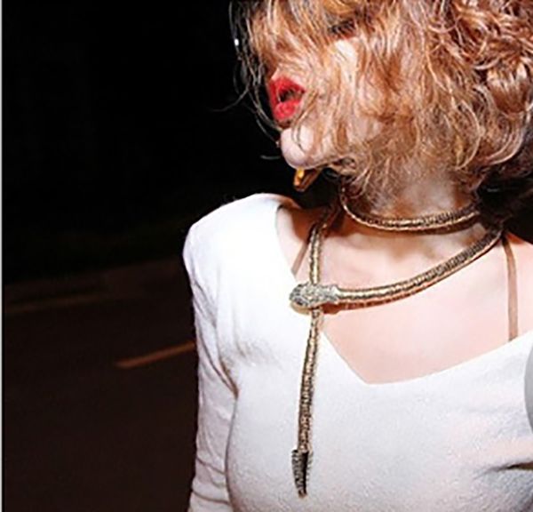 

personality retro snake-encrusted necklace alloy snake-shaped waist chain body chain men and women souvenir gift female jewelry, Silver