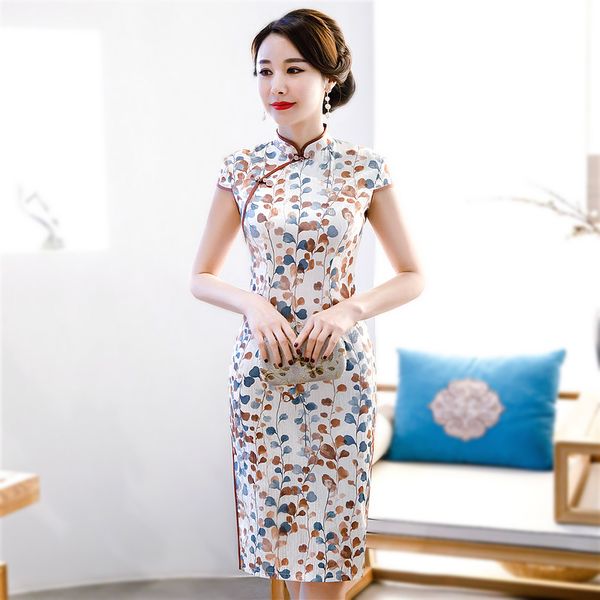 

sheng coco short qi pao cheongsam silk double-decked cheongsam dress water grass traditional chinese style dress qipao guzheng, Red
