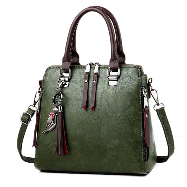 

women handbags printing women bags pu leather shoulder messenger bags sweet tote bag(green