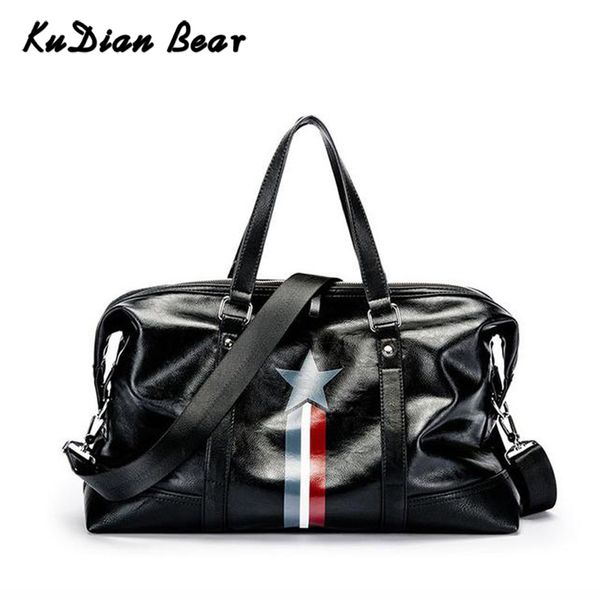 

large capacity men travel bags hand luggage pu leather black waterproof men's duffle bags fashion bix309 pm49