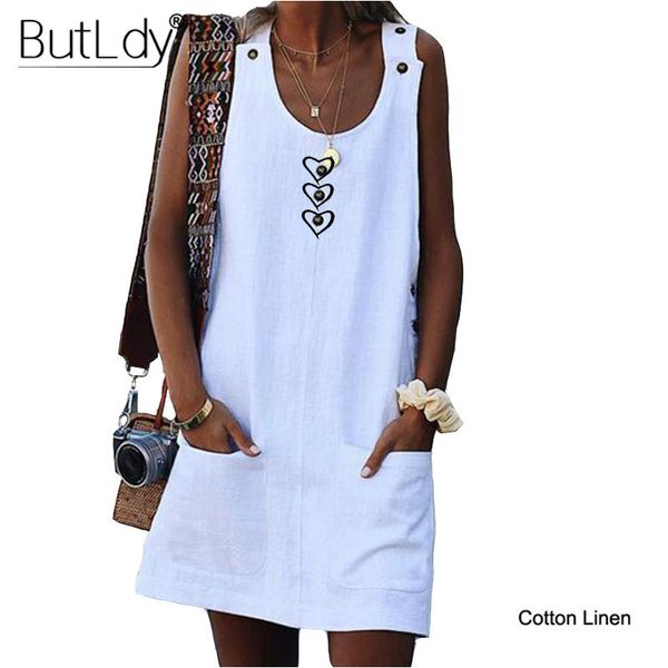 

love graphic printed sleeveless women dress cotton linen white ladies dresses summer 2019 casual button short a-line dress, Black;gray