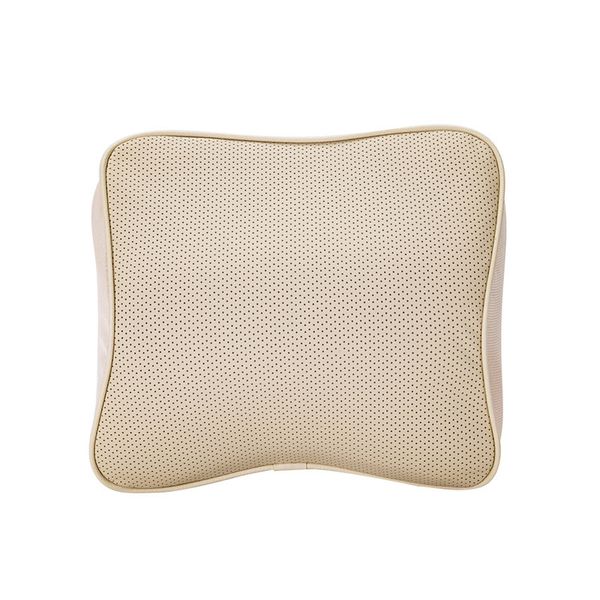 

1 pc genuine leather neck pillow for car headrest memory foam fit cervical vertebra curve good to health beige