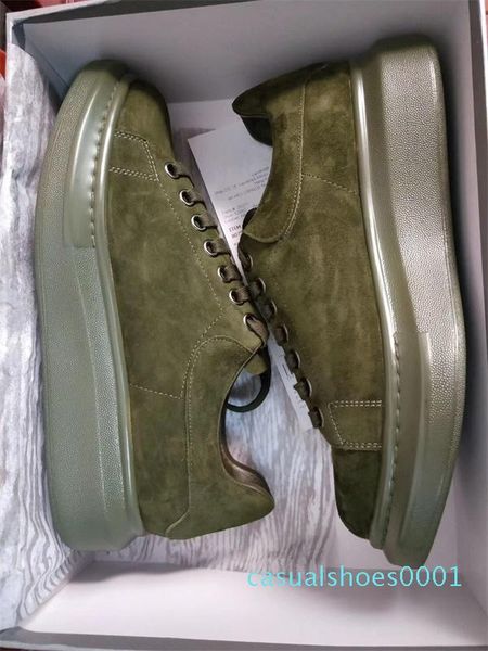 

suede leather trainers designer shoes luxury platform oversized sneaker men and women wedding party shoes with box ci01, Black