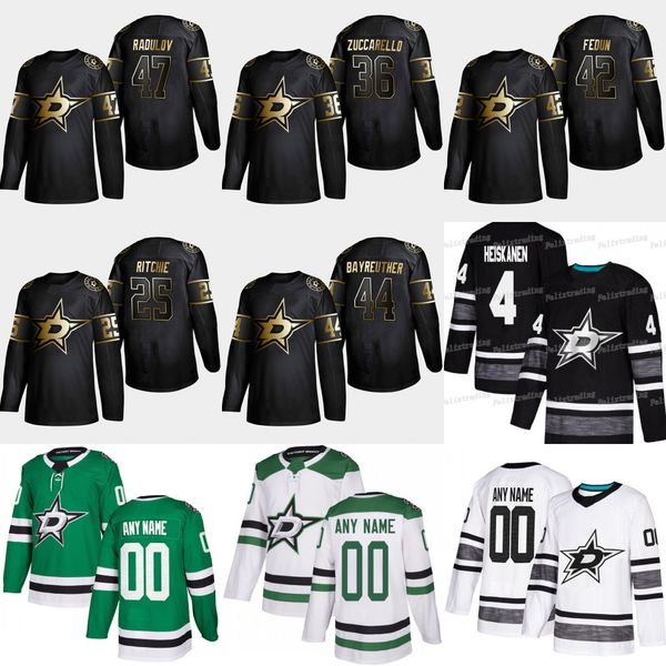 

2019 Golden Edition Dallas Stars 47 Alexander Radulov 44 Gavin Bayreuther 42 Taylor Fedun 36 Mats Zuccarello 25 Brett Ritchie Hockey Jersey