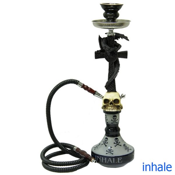 Navio rápido dos EUA estoque dragão crânio narguilé cachimbo shisha com tigela de cerâmica mangueira de narguilé placa de vidro