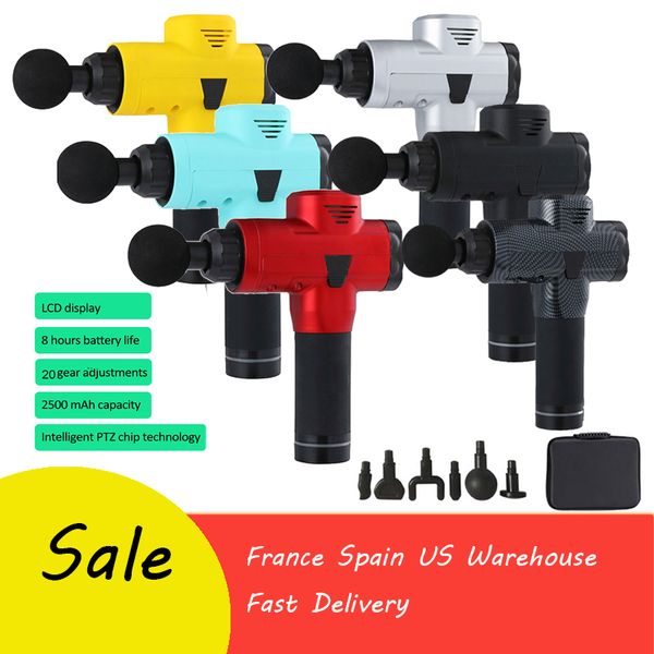 

20 gear massage gun muscle relaxation electric massager muscle relaxing touch screen lcd display us uk eu au plug dropshipping