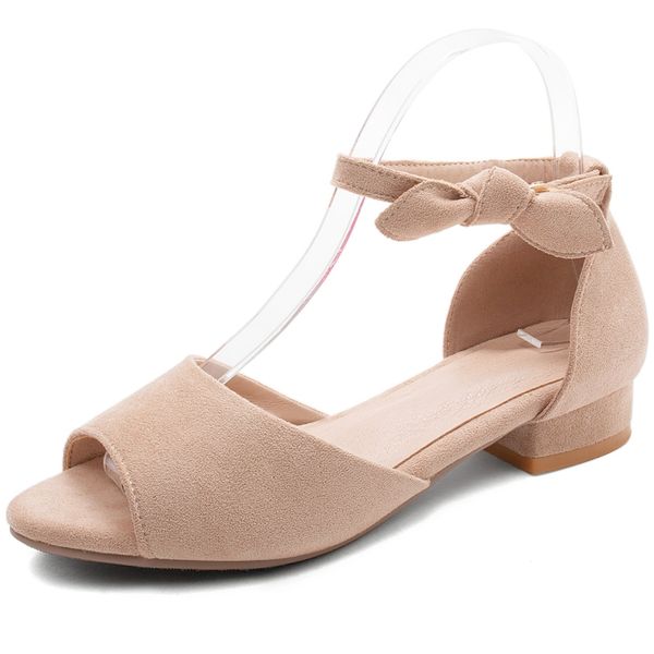 

sarairis 2020 new fashion wholesale square heels summer sandals woman shoes bowtie peep toe buckle strap summer shoes women, Black