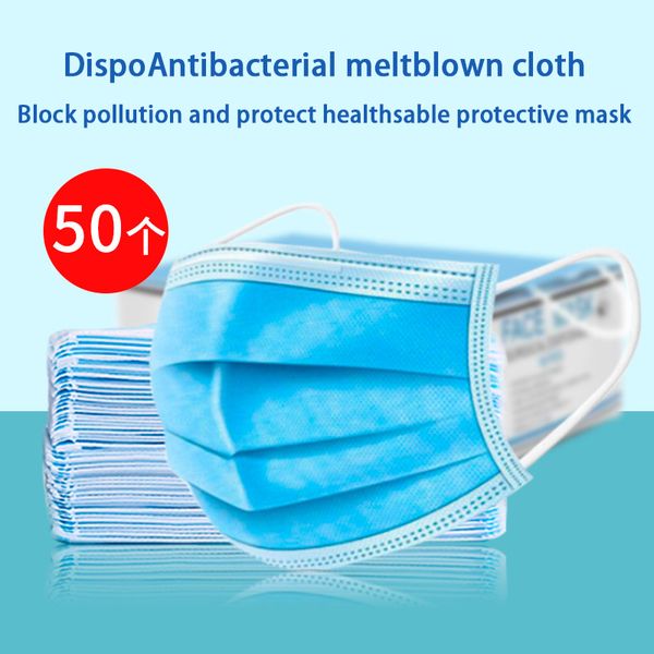 

50 шт одноразовые маски для лица рот анти-pm2. 5anti грипп дыхательные защитные маски для лица careelastic earloop маска нетканая лицо