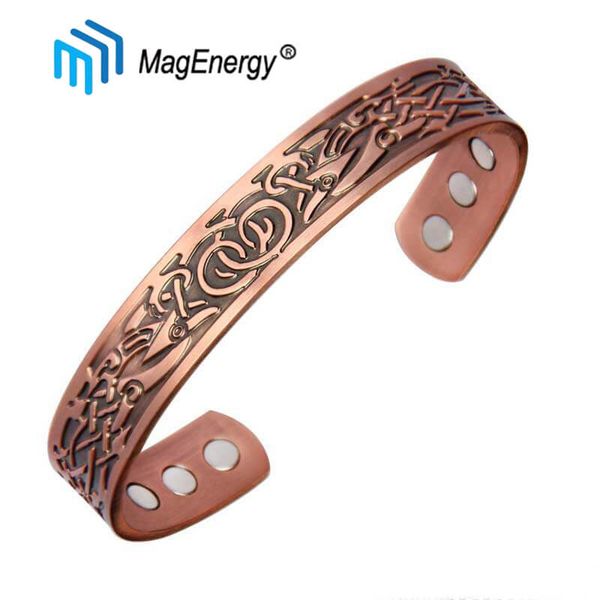 

элегантный чистый cpper браслеты мужская энергия магнитной терапии браслеты adjutable открыть старинные ювелирные изделия браслет, Black
