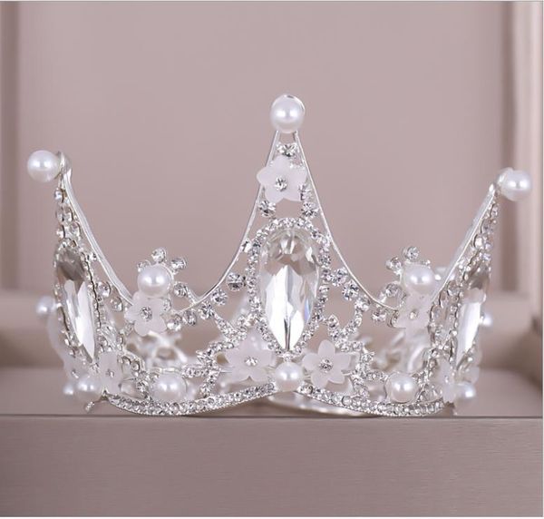 

полный круг жемчужина кронпринцесса торт ко дню рождения корона невесты свадебный головной убор, Silver