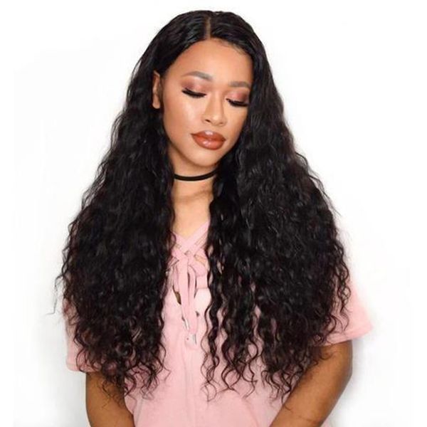 

wave wig human hair lace front wigs for black women pre plucked with baby hair bangs remy brazilian lace frontal wig 150%, Black;brown