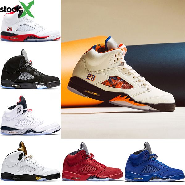 

скидка мужская 5s баскетбольная обувь международный полет синий красный замша белый цемент og металлик черный огонь красный oreo спортивные, Black