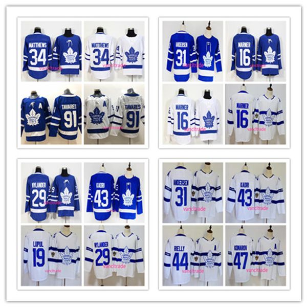 

2019 торонто мэйпл лифс 91 джон таварес патч 34 остон мэттьюс 16 митчелл марнер 29 уильям ниландер 44 морган риелли хоккейные майки, Black;red