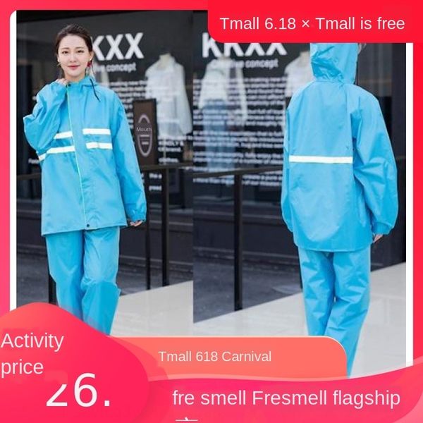 

equipped with bicycle bicycle male rider little brother raincoat suit cycling deliverer double-layer black work, Red;brown