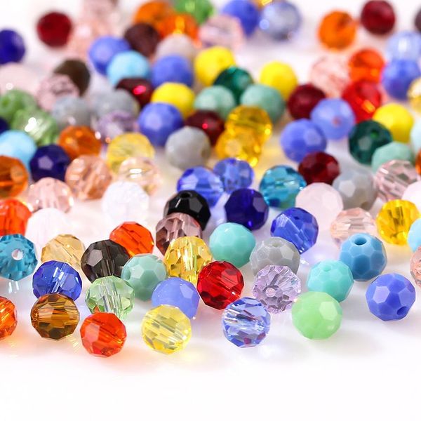 Grânulos de vidro coloridos 8 milímetros checa para a forma Needlework Mulheres DIY acessórios Perles Bola grânulos de espaçador soltos