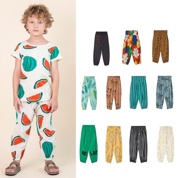 

wholesale baby anti-mosquito pants boys girls cotton thin loose trousers fashion printing casual pants baby clothes sj002, Blue