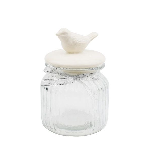 

американский стиль кантри стеклянная банка с керамической крышкой птицы герметичная кухня хранения канистра для еды сухофрукты конфеты белка