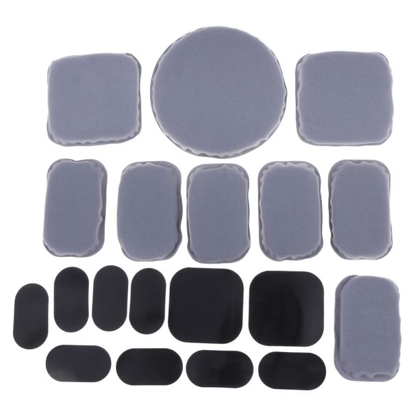 

1 set 19 pcs universal comfort replace foam pads padding accessories kits for fast helmet mich/ach/usmc/pasgt style, Black;white
