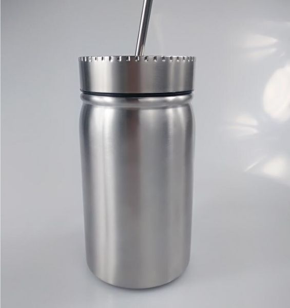 

17oz stainless sippy with cans jar mason wall mason mug lid vacuum straw coffee 17oz steel juice tumbler double drinking beer cup prvhh