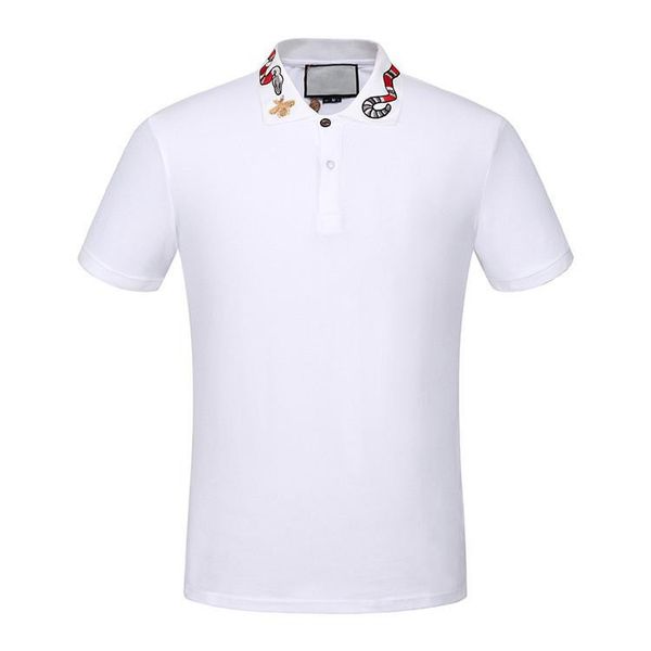 

spring luxury italy tee t-shirt designer polo shirts high street embroidery garter snakes little bee printing clothing mens brand polo shirt, White;black