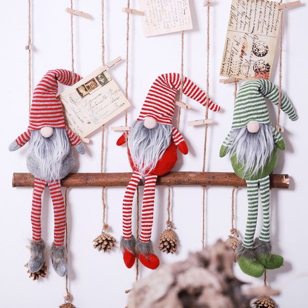 

christmas plush doll gnome gifts holiday decoration handmade striped plush doll tablesanta figurines ornaments