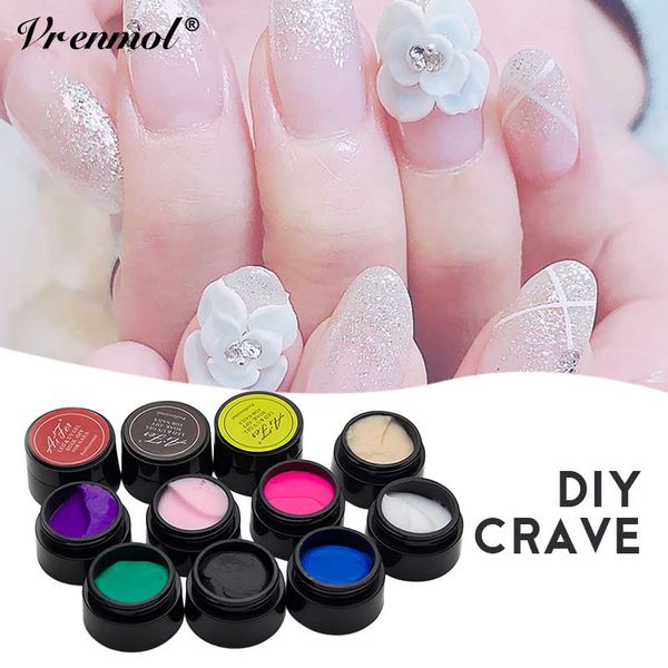 

vrenmol carve gel nail polish soak off painting pure colors solid led/uv for nail design gel