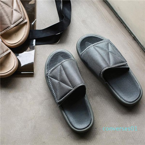 

men slippers new kanye fashion west summer flat sandals beach flip flops outdoor slippers shoes men slides soft sole co01, Black