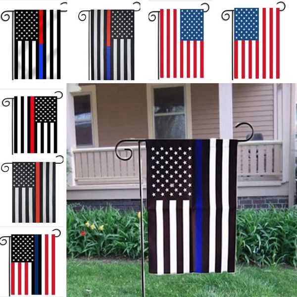 

30*45cm america garden banner flags blue and red line usa police flags 12*18 inch thin blue red line usa flag black white and blue fa2697