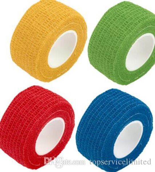 

1000pcs new arrival self-adhering bandage wraps elastic adhesive first aid tape stretch 2.5cm ing, Black;gray