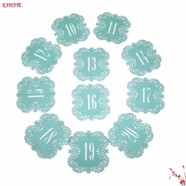 

10pcs wedding table number cards hollow laser cut card numbers romantic wedding decoration place cards party supplies 5zz19